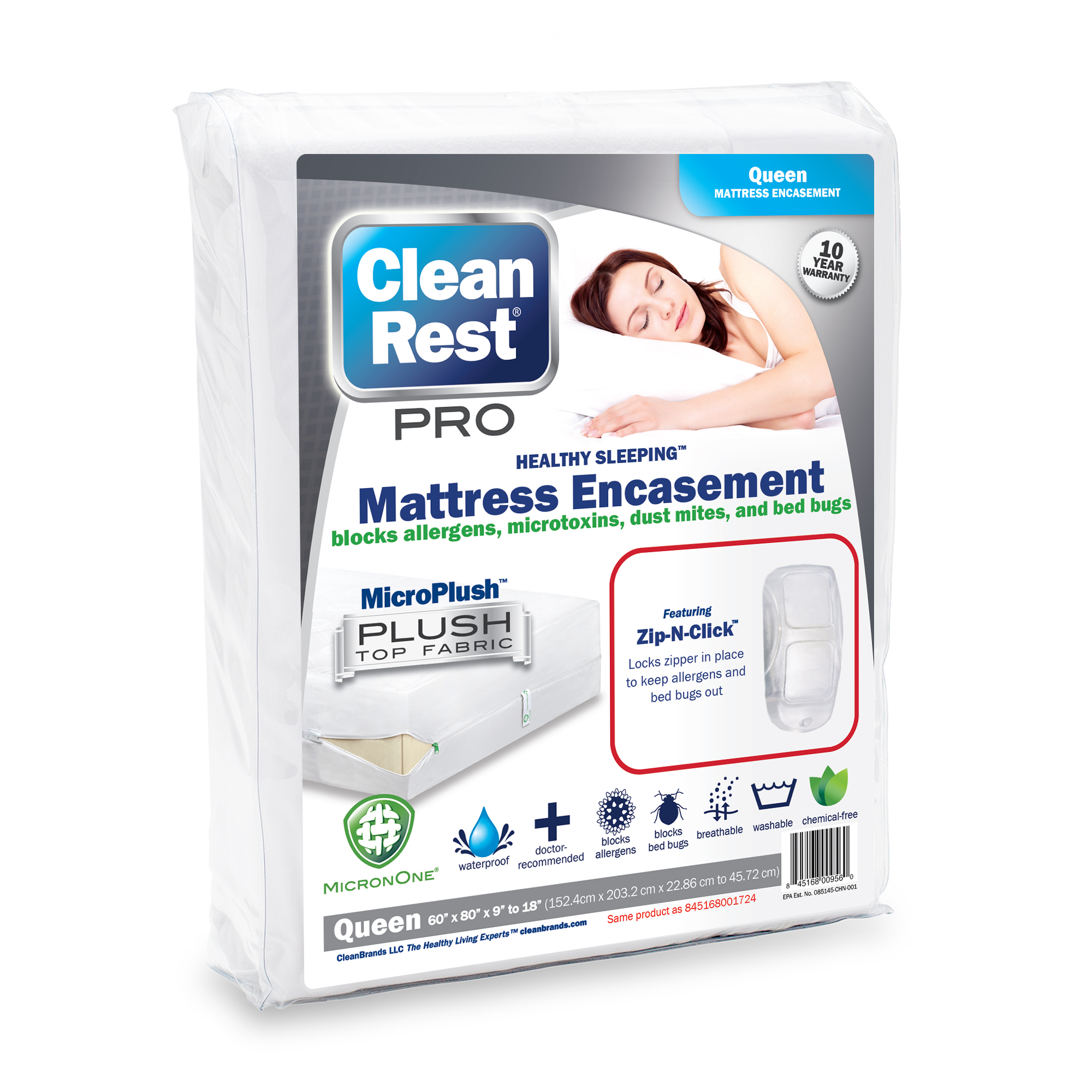 Clean Rest PRO Bed Bug Waterproof & Allergen Blocking Mattress Encasement 